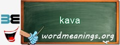 WordMeaning blackboard for kava